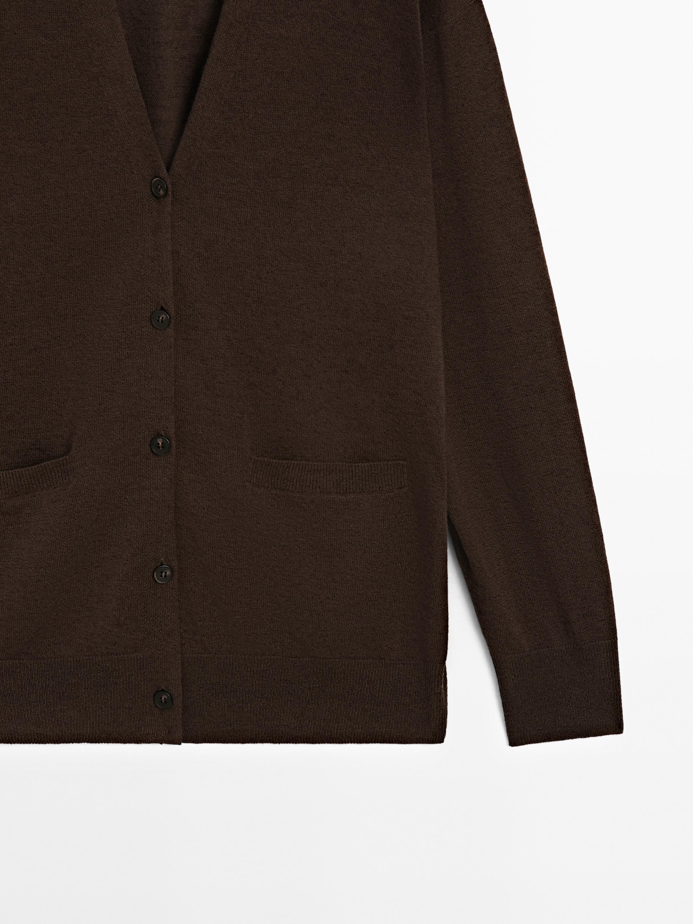 Cardigan long en lin mélangé