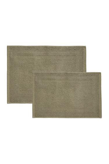 TAPIS DE BAIN COTON - vert kaki-moyen de Zara