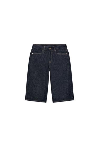 MID-WAIST DENIM BERMUDA SHORTS ZW COLLECTION - Blue by Zara