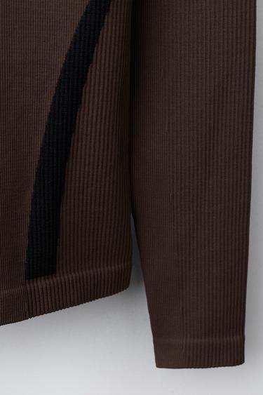 SEAMLESS CONTRAST SKI COLLECTION T-SHIRT - Brown by Zara - Image 3