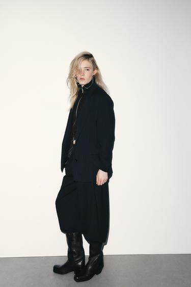 PINSTRIPE BLAZER WITH POCKETS - Navy blue by Zara