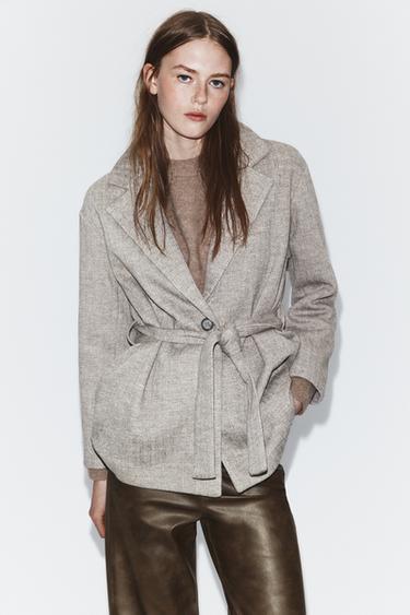 ABRIGO SOFT CINTURÓN - Arena / Vigoré de Zara