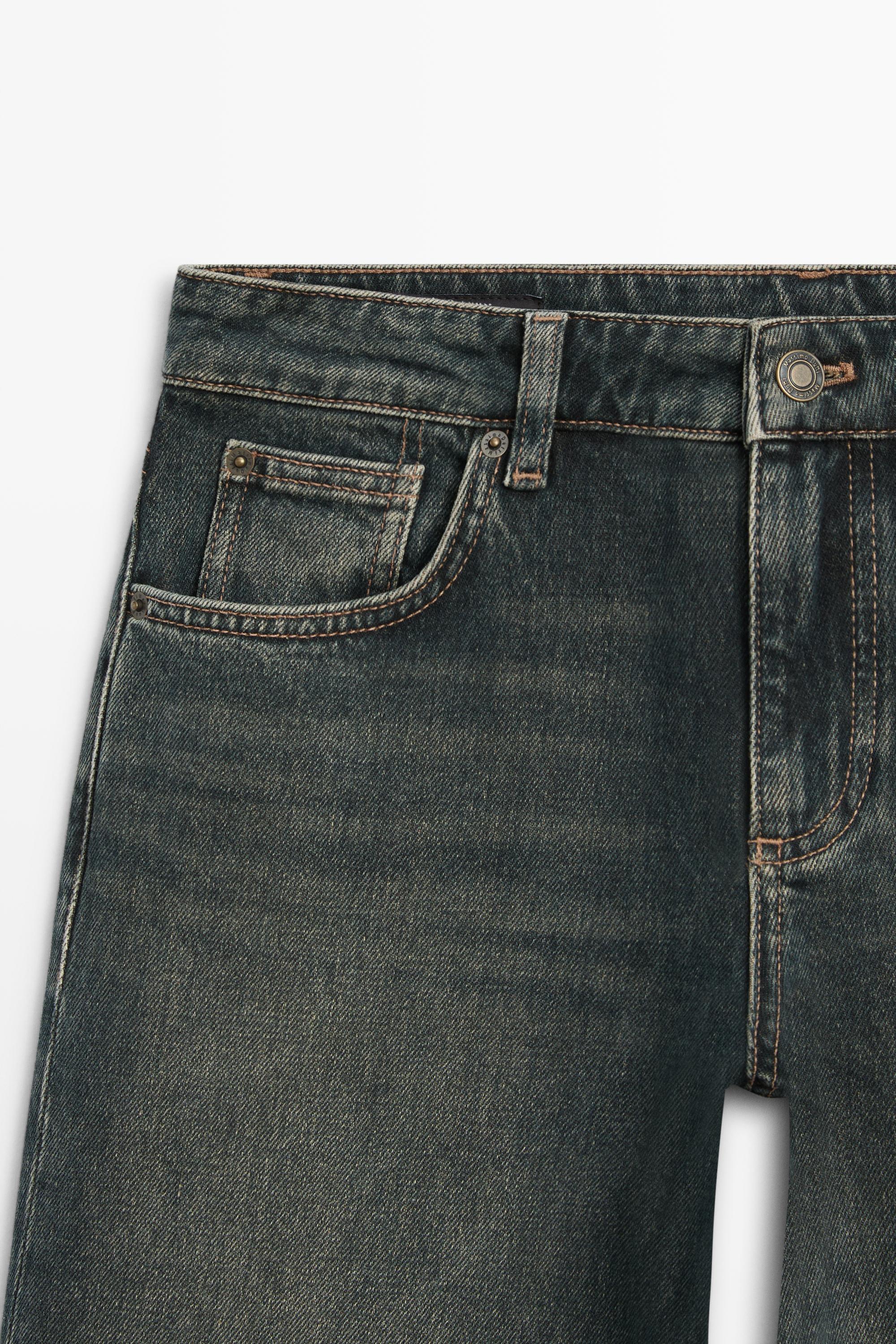 Jean straight taille basse total look