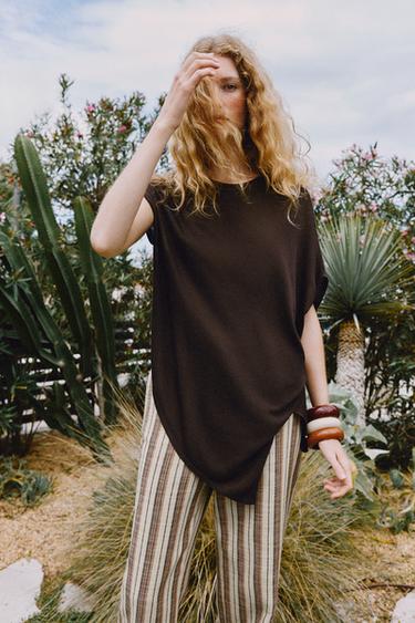 ASYMMETRIC KNIT JUMPER - Brown by Zara