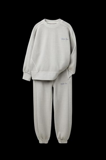 INTERLOCK SWEATSHIRT AND JOGGER TROUSERS SET - Ice by Zara - Image 0