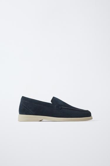 SPLIT SUEDE DECK SHOES - Blue by Zara
