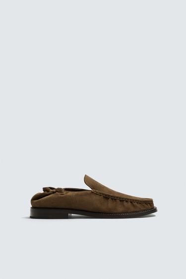 LEATHER LOAFERS - Brown by Zara