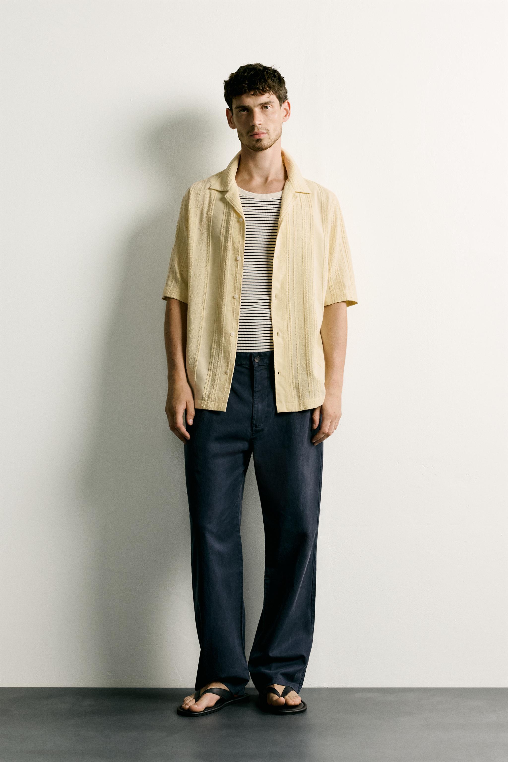 REGULAR FIT STRIPED JACQUARD SHIRT