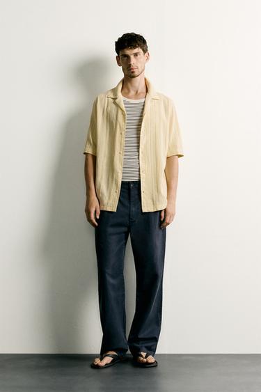 REGULAR FIT STRIPED JACQUARD SHIRT - 314 by Zara