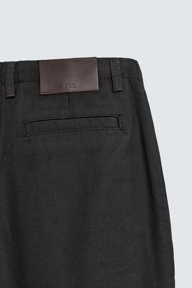 WIDE-LEG PLEATED TROUSERS - Brown by Zara - Image 9