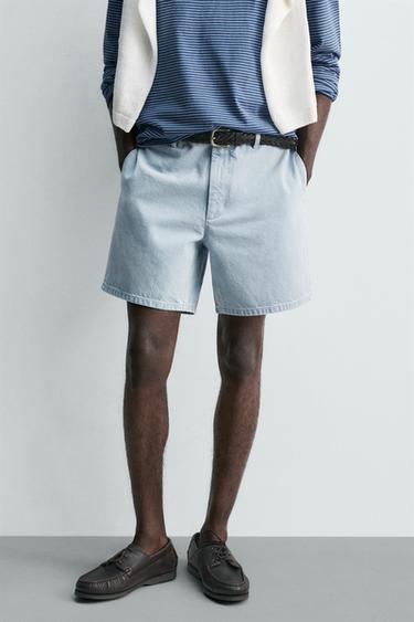 DENIM CHINO BERMUDA SHORTS - Light blue by Zara