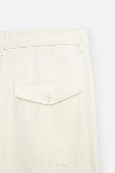 RELAXED FIT PLEATED TROUSERS - Ecru by Zara - Image 9