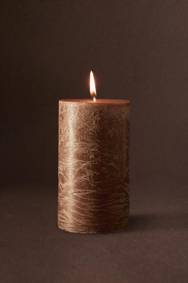 VELA AROMÁTICA CILINDRO GRANDE SALTED CARAMEL - Crema de Zara