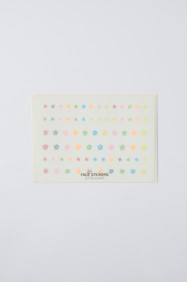 ZARA GLITTER FLOWER FACE STICKERS - TINTED LEATHER by Zara