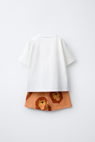 Zara LIONS T-SHIRT AND BERMUDA SET - Ecru