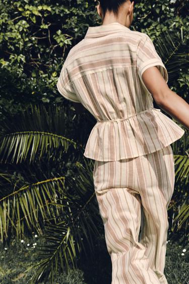 STRIPED METALLIC THREAD SHIRT - Multicoloured by Zara