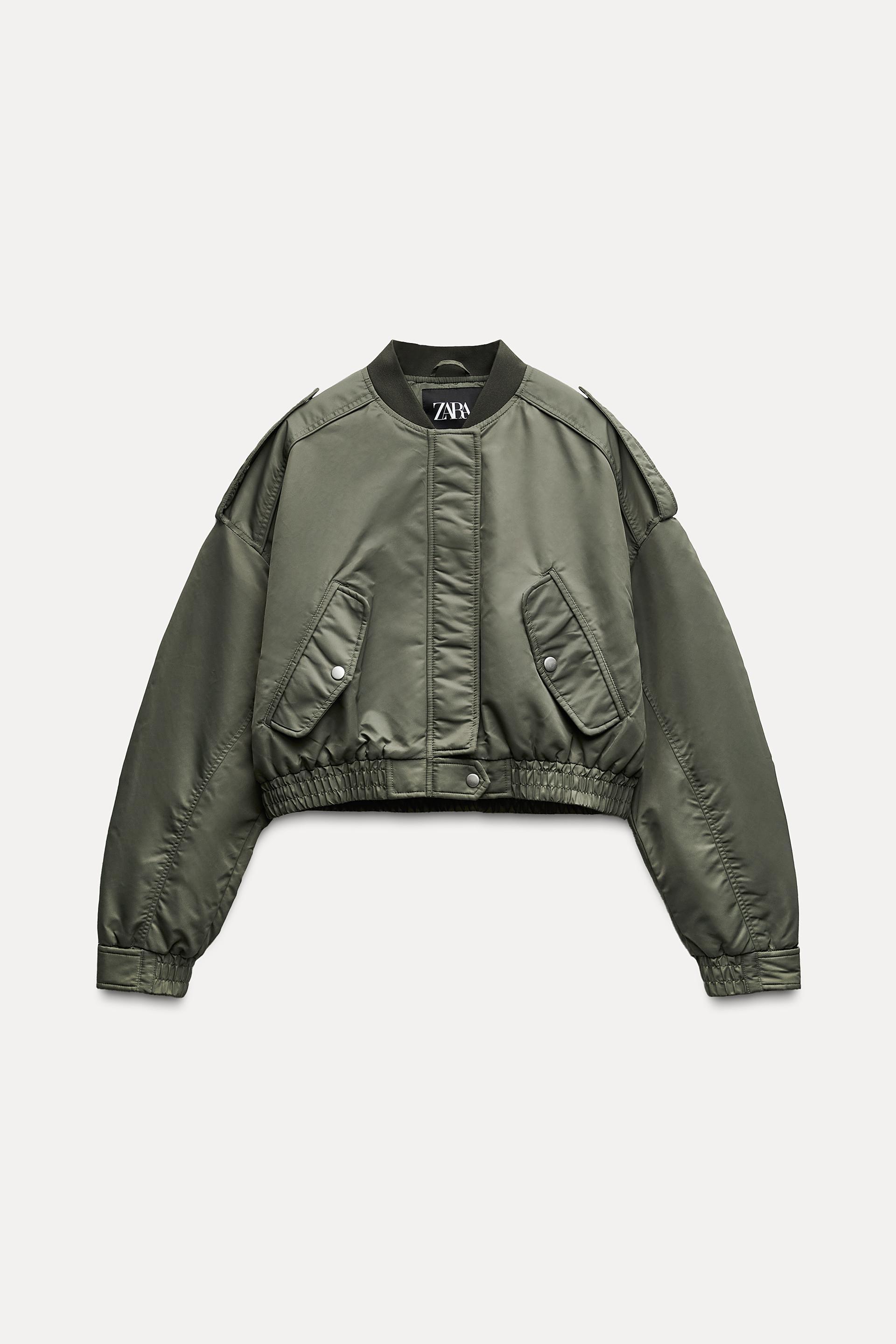 BOMBER JACKET WITH POCKETS - Khaki | ZARA Singapore