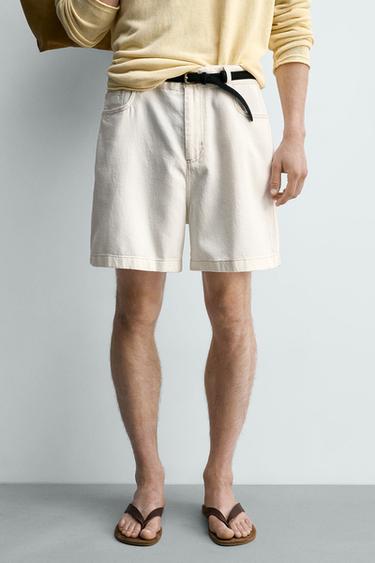 Zaras SHORTS I LYOCELLBLANDNING - Vit