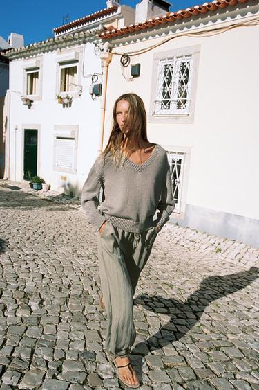 БРЮКИ-БОМБАШКИ С ЭЛАСТИЧНЫМ ПОЯСОМ — СЕРО-КОРИЧНЕВЫЙ от Zara