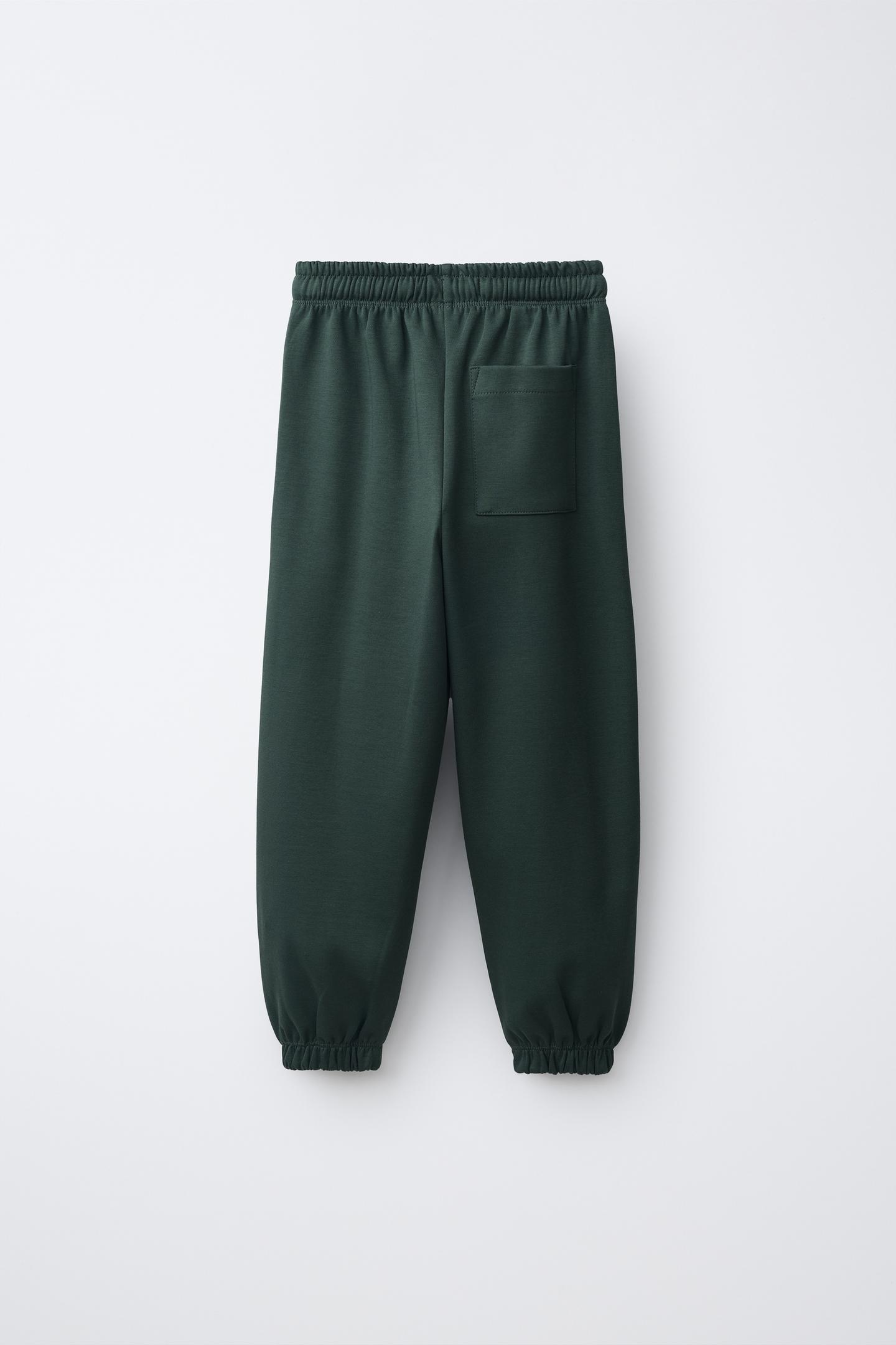 Детский комплект Zara Text Interlock Sweatshirt and Pants Set, цвет: Зелёный — фото 5