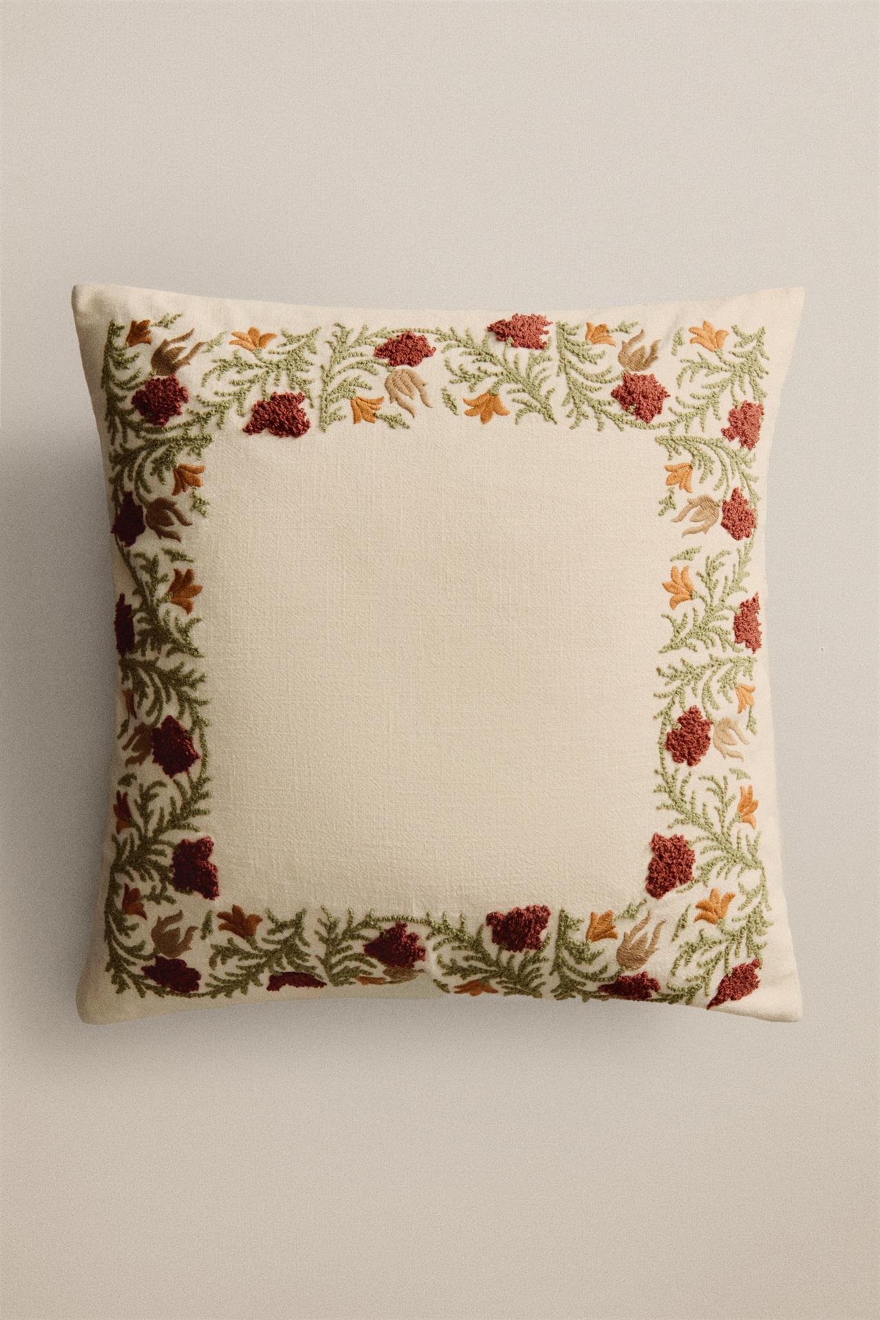 TUFTING THROW PILLOW COVER — Light beige