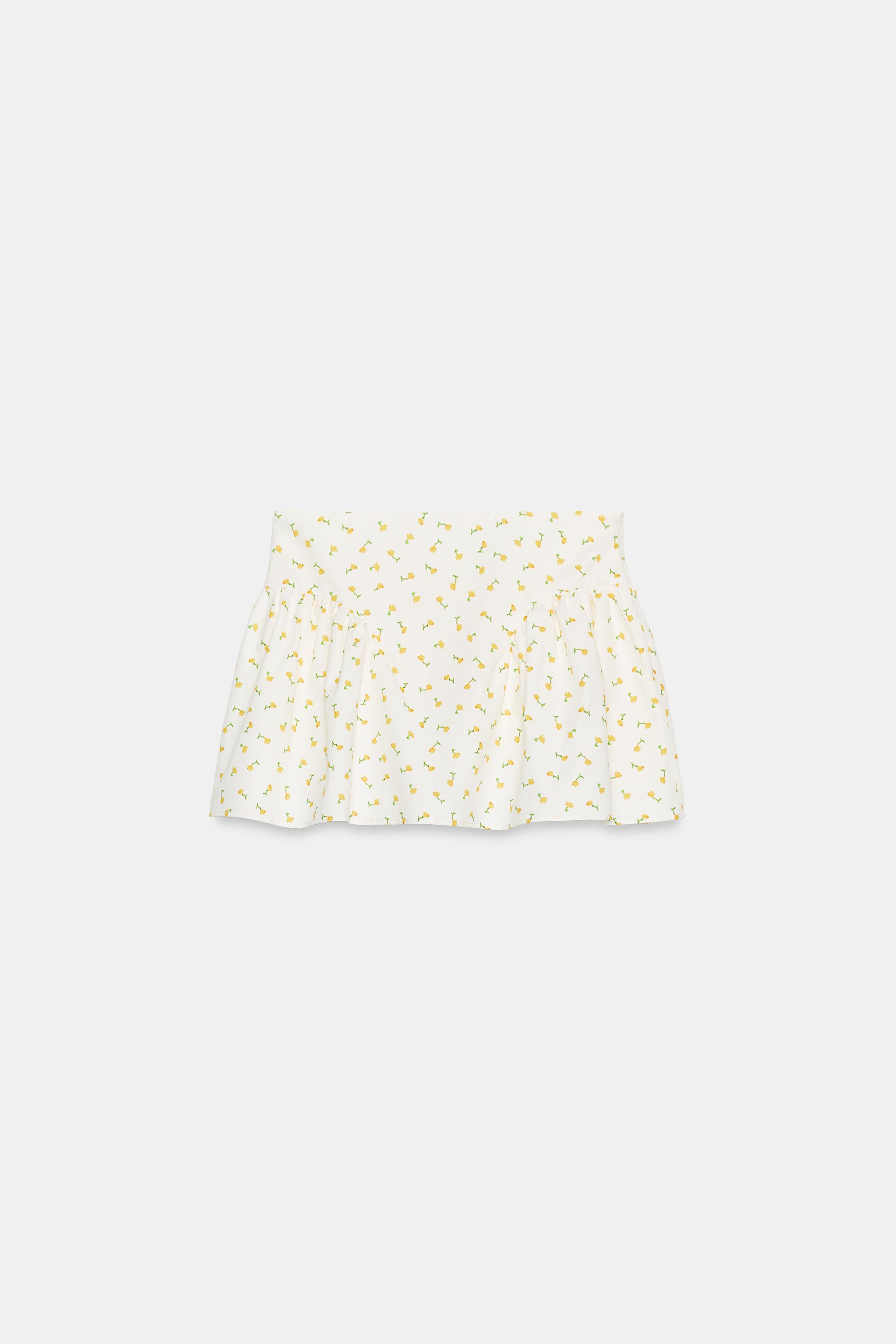 FLORAL POPLIN MINI SKIRT