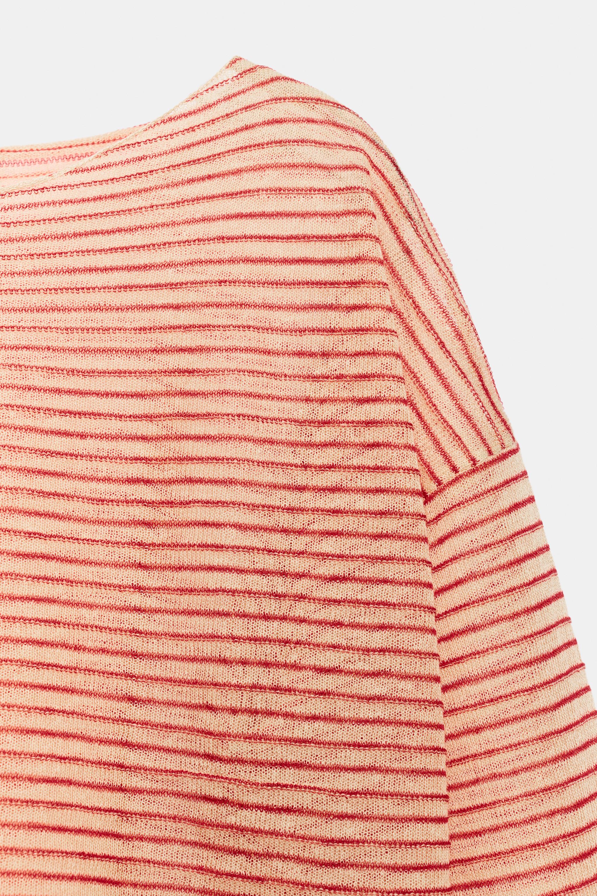 STRIPED FINE KNIT LINEN JUMPER - thumbnail 6