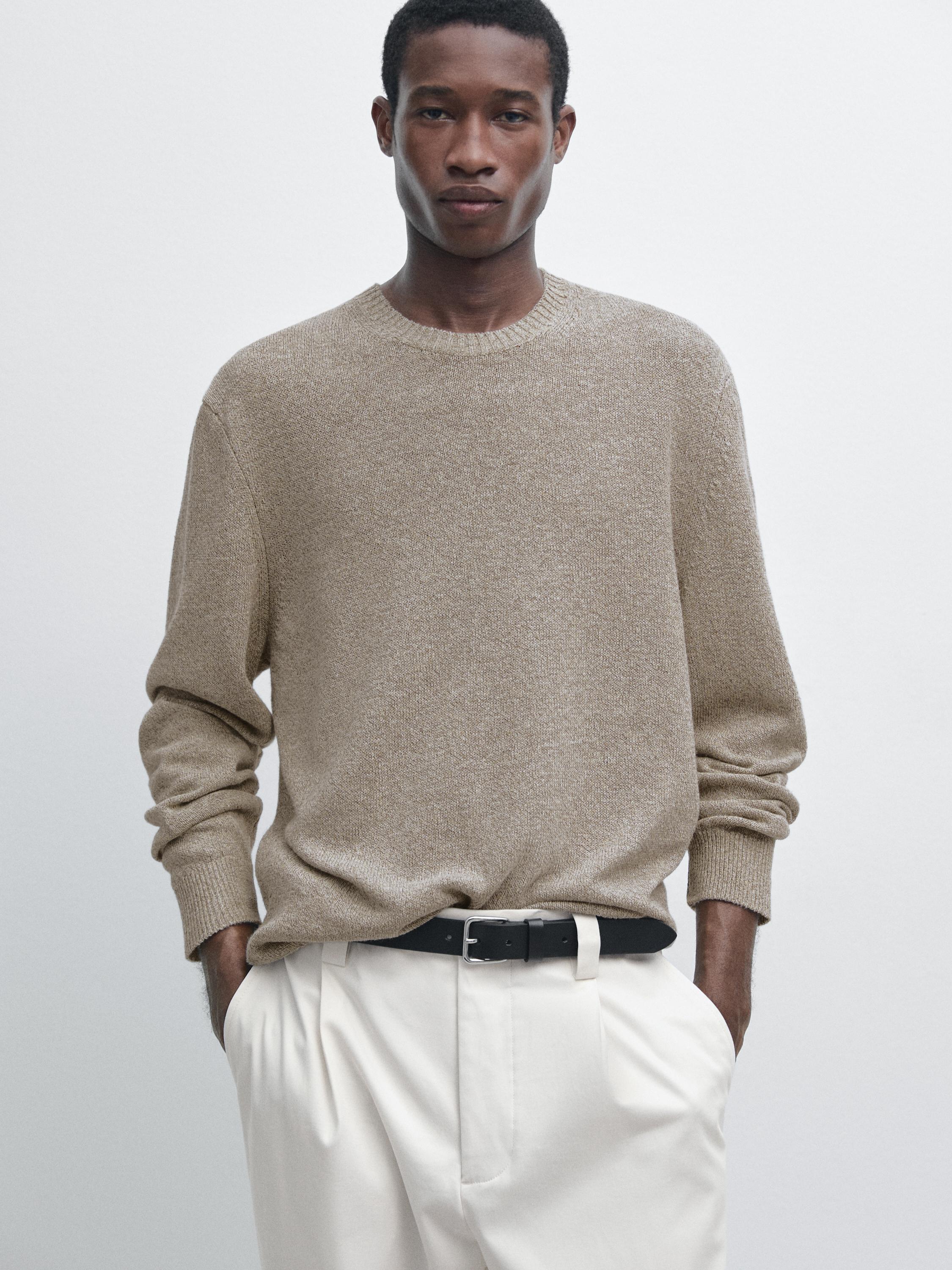 Pull en maille moulinée de coton et lin