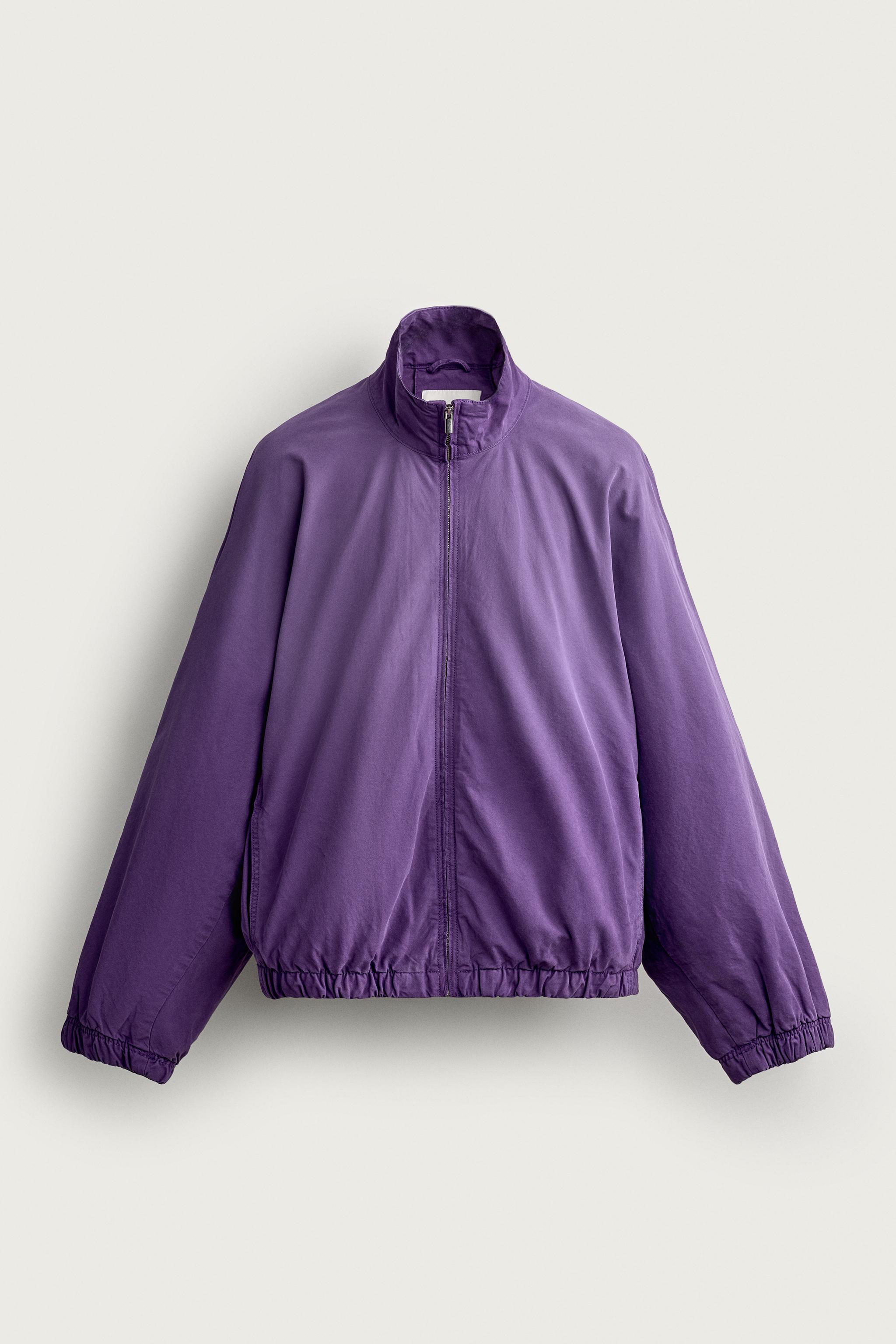ウォッシュド リラックスフィット ジャケット - パープル | ZARA Japan