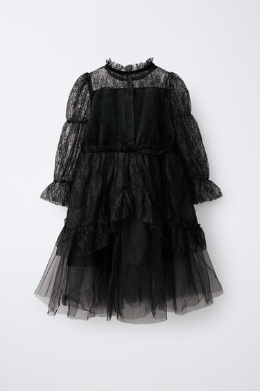 LACE AND TULLE WITCH DRESS COSTUME - Black by Zara