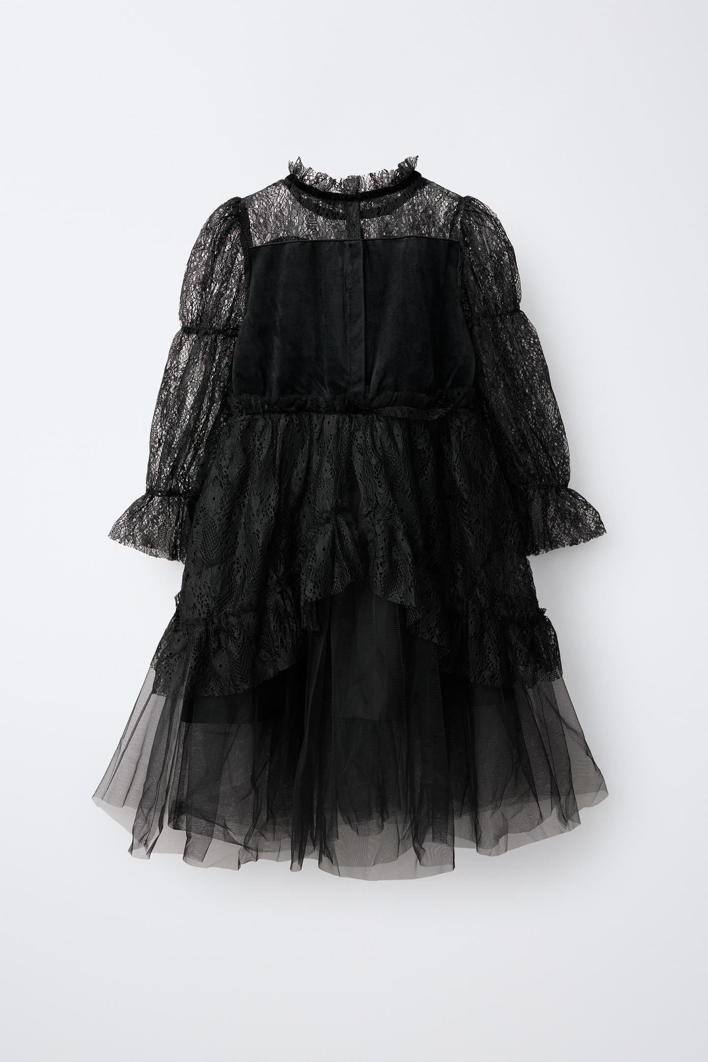 Детское платье Zara Lace Tulle Witch Costume, цвет: Чёрный — фото 1