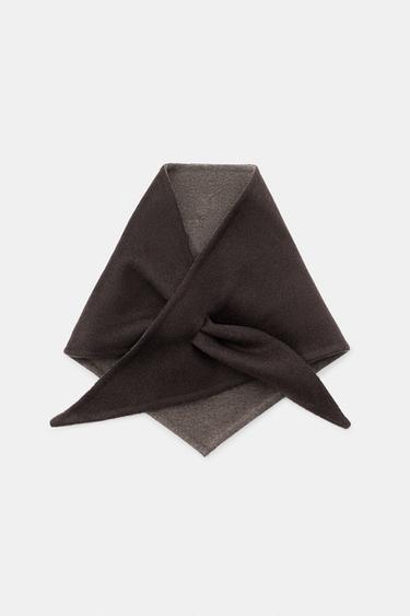 BANDANA TRIANGULAIRE AVEC LAINE - Marron de Zara
