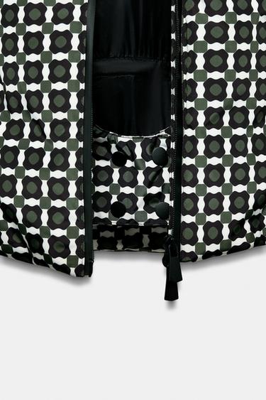 80% DOWN 20% FEATHER PADDED ANORAK WITH HOOD, WATER-RESISTANT, WINDPROOF, RECCO® TECHNOLOGY, SKI COLLECTION - Green / Ecru by Zara - Image 13