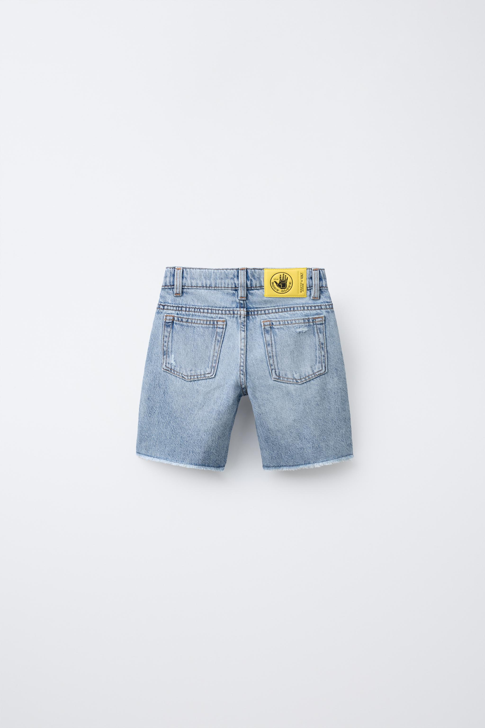 BERMUDA EN DENIM DROIT DÉCHIRÉ ZARA X BODY GLOVE ®