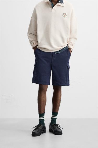 BERMUDA CARGO - Azul de Zara