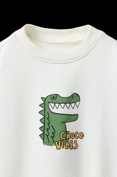 SUDADERA ESTAMPADO COCODRILO - Crudo de Zara