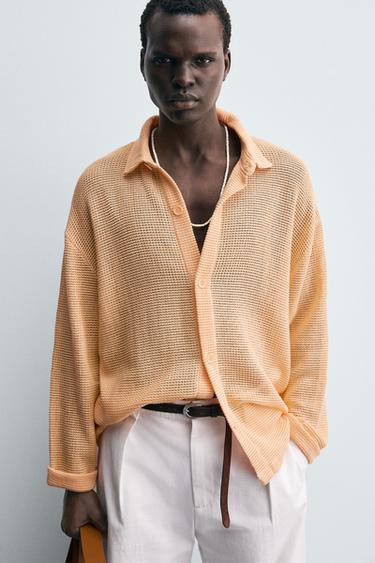 OPEN WEAVE SHIRT - Tangerine by Zara - Image 5
