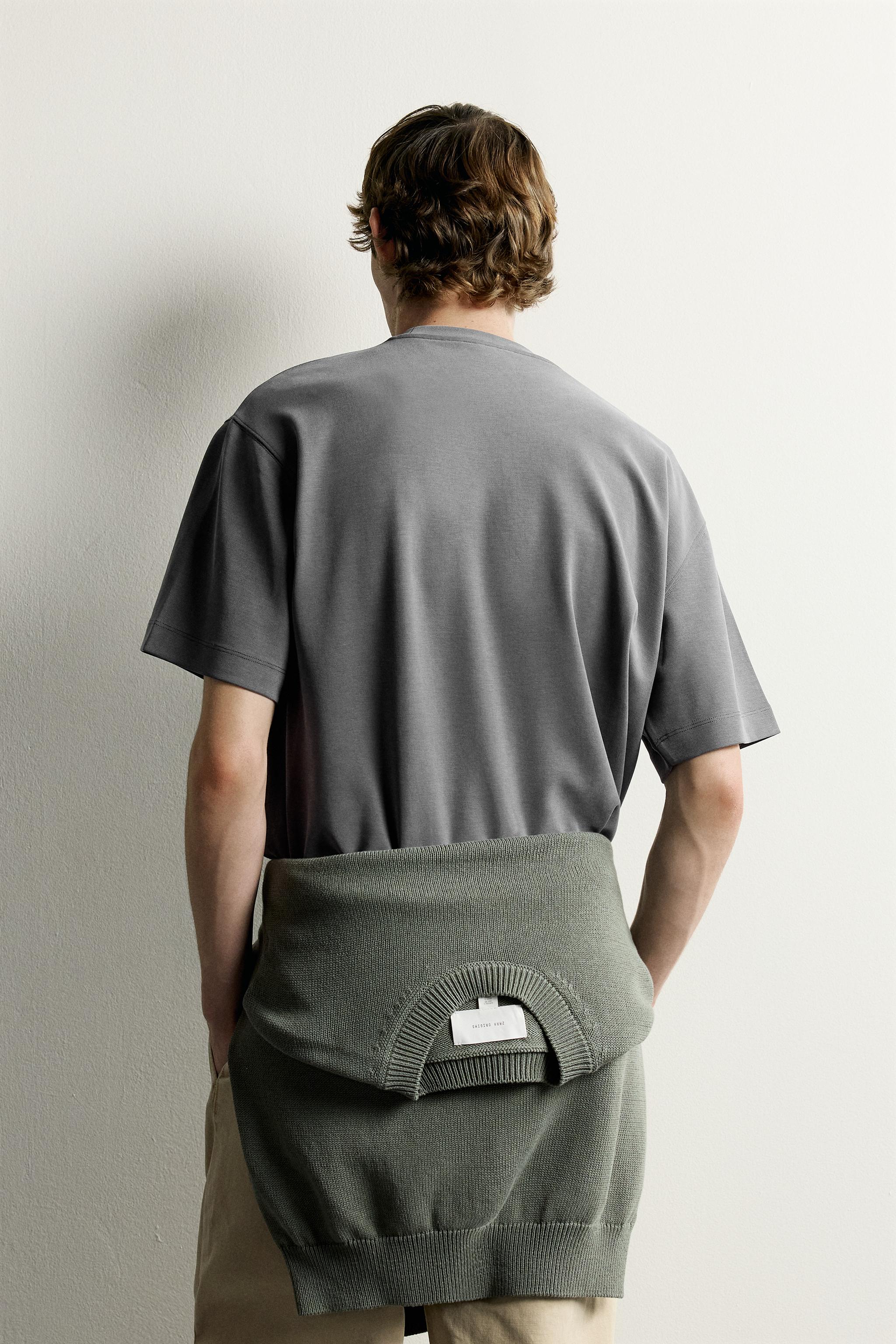 Мужские футболки Zara SOFT RELAXED FIT T-SHIRT — фото 3