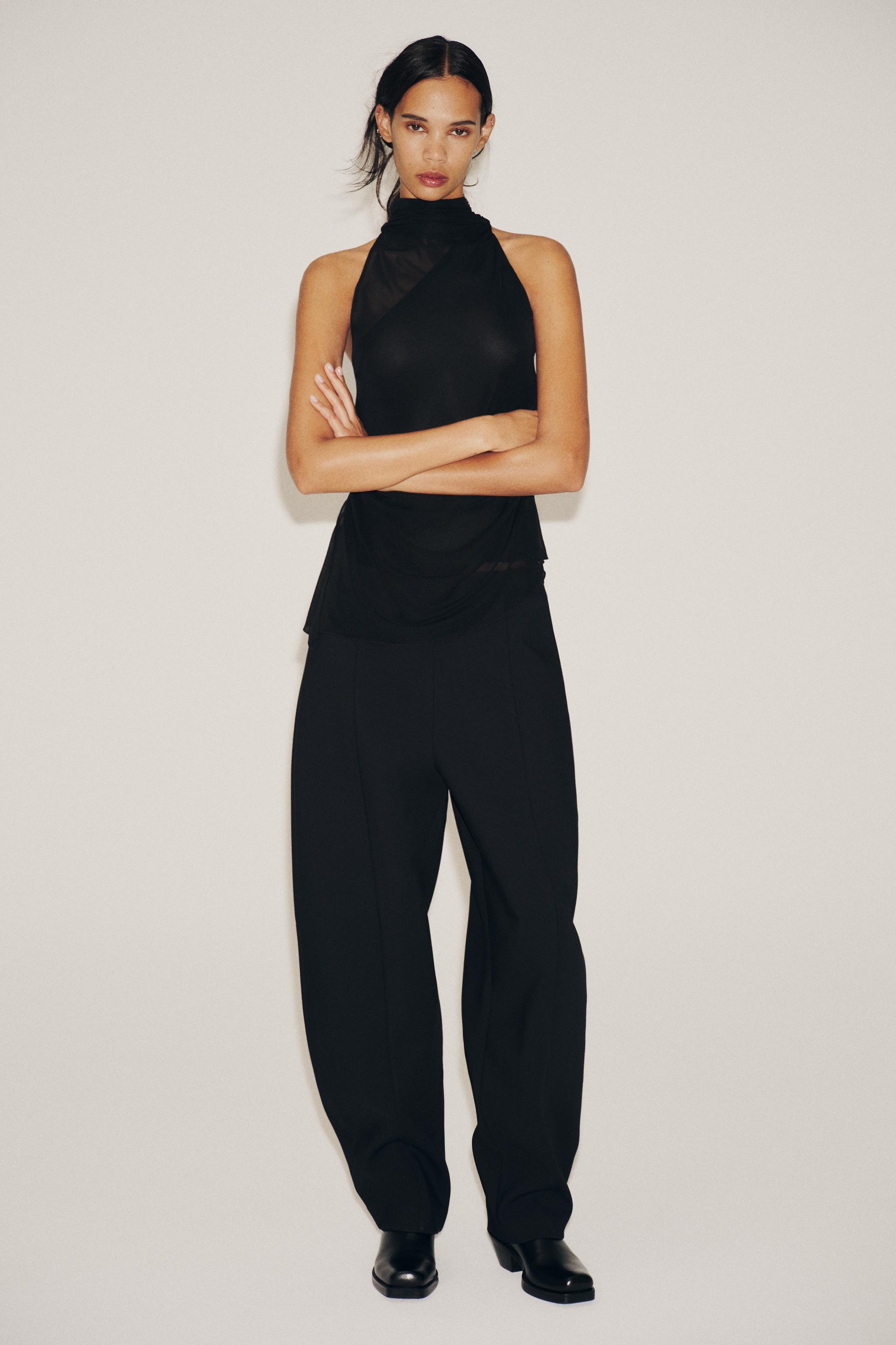 SHEER HALTER TOP - Black | ZARA United States