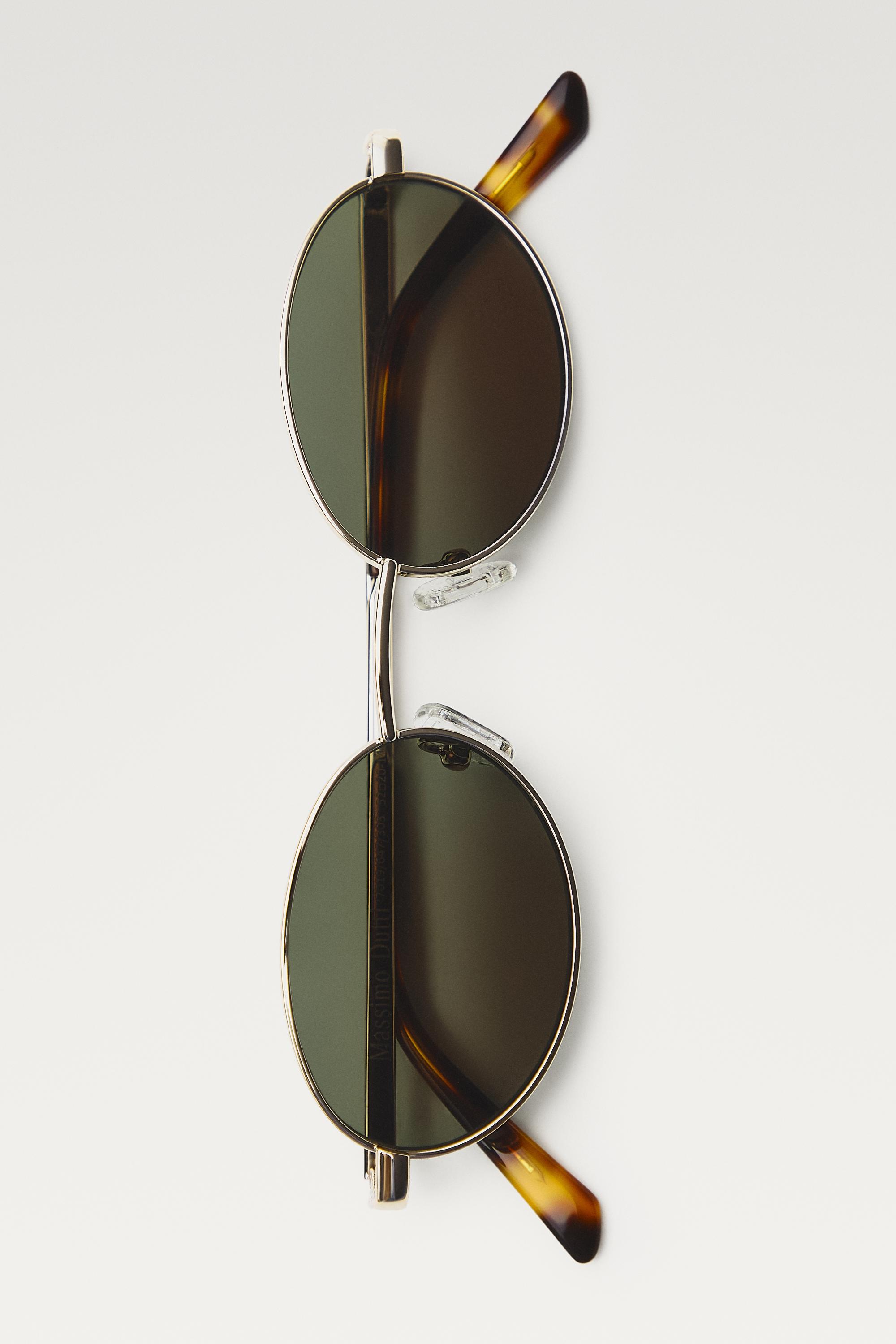 Oval metal sunglasses — Golden