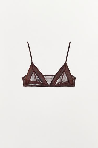 SILK BLEND MIXED BRA — Dark brown 1