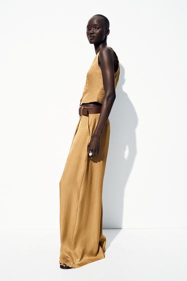 GOLD BUTTON SATIN TOP - Golden by Zara - Image 4