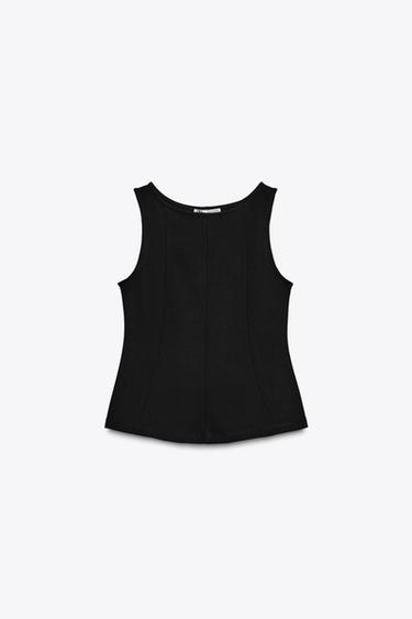 CAMISETA PEPLUM - Negro de Zara - Imagen 0