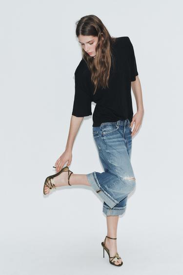 SATIN-EFFECT SANDALS WITH APPLIQUÉS - Khaki Green by Zara