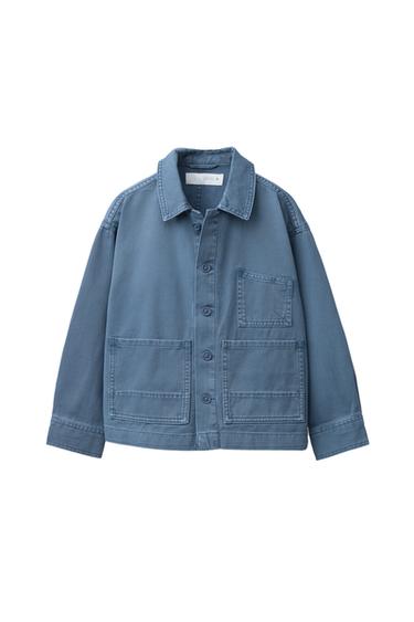 OVERSHIRT ΜΕ ΞΕΒΑΜΜΕΝΗ ΟΨΗ ΚΑΙ ΤΣΕΠΕΣ - Μπλε του Zara