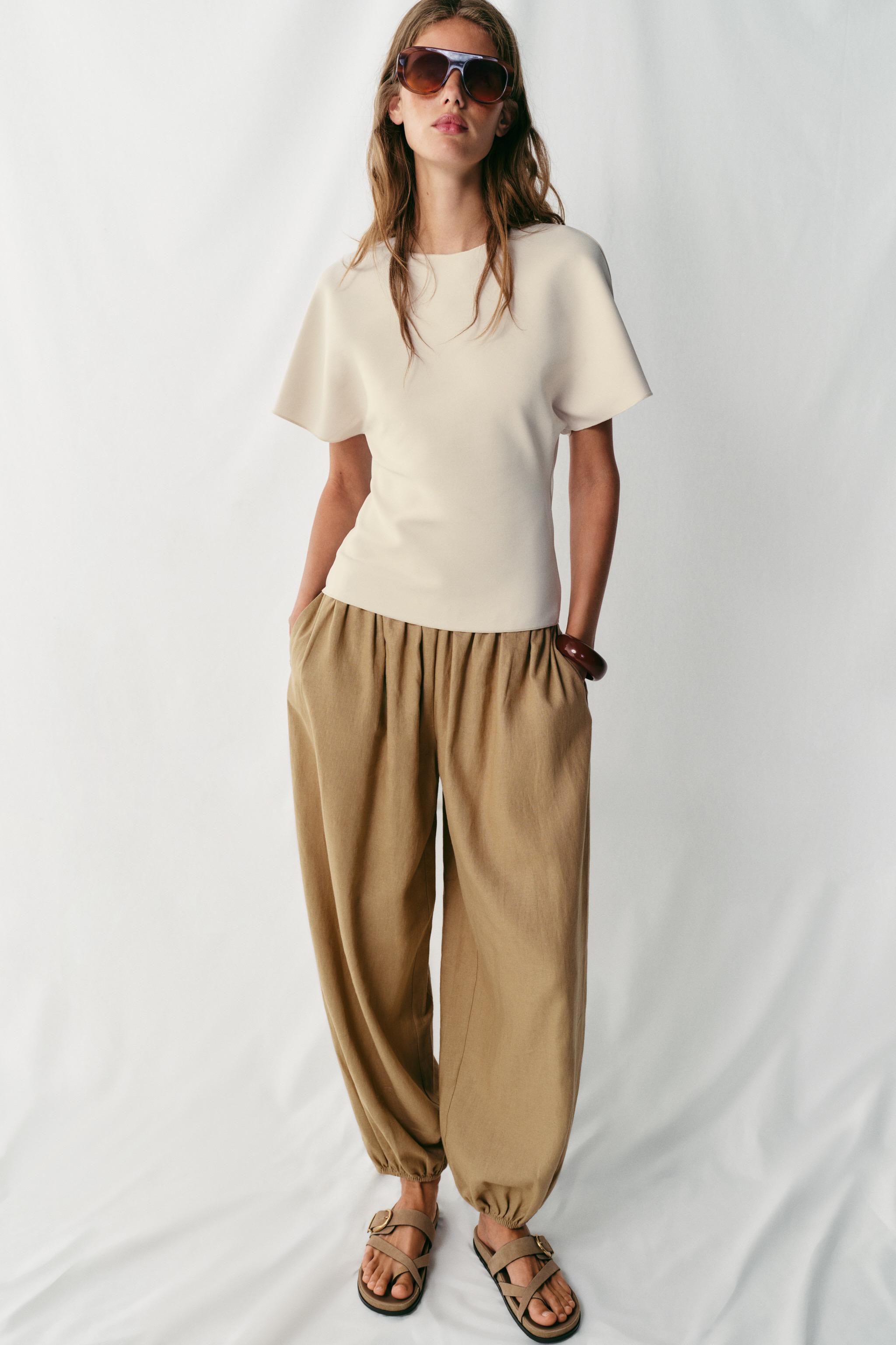 Zara PENCERE DETAYLI KISA KOLLU TOP