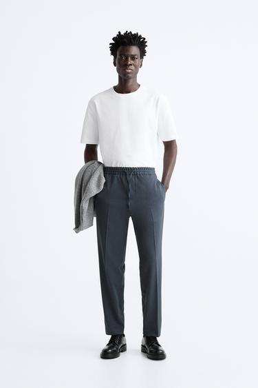 COMFORT FIT JOGGER WAIST TROUSERS - Blue by Zara - Image 0
