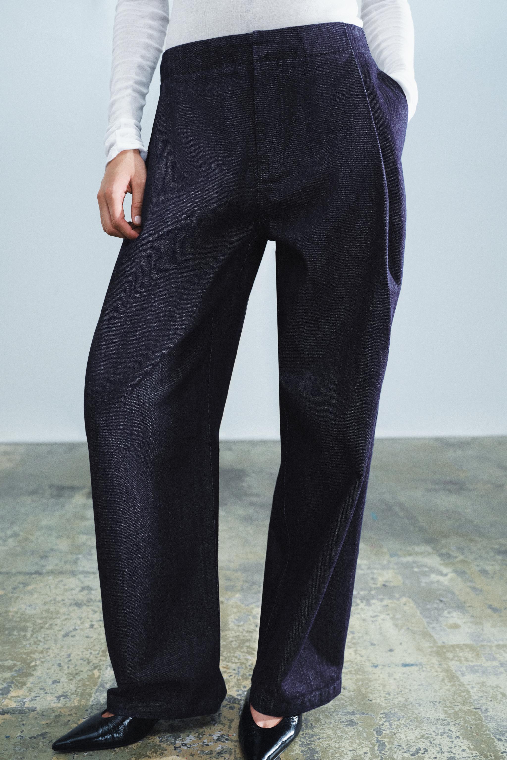 Zara ZW COLLECTION BARREL ORTA BEL JEAN görsel 2