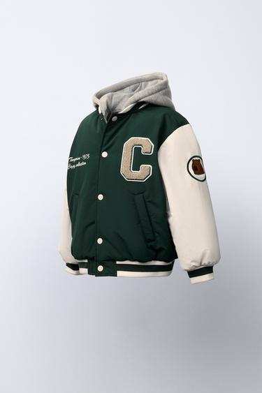 BOMBER JACKET WITH REMOVABLE HOOD AND FLEECE LINING NYLON CAPIBARA CAPYFUN © - Green by Zara - Image 2