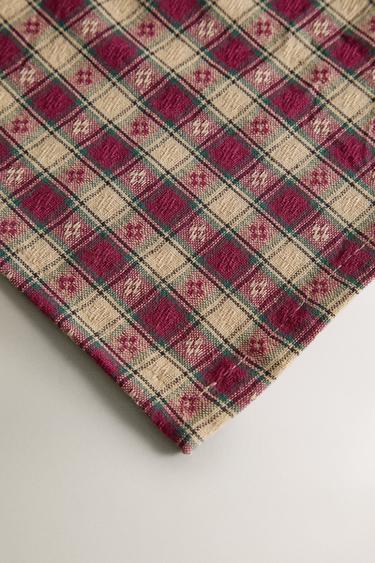 NAPPE FILS TEINTS CARREAUX NOËL - Rouge foncé de Zara - Image 2
